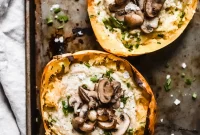 Creamy Vegan Alfredo Whole30 Spaghetti Squash Boats