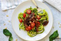 Wholesome Dairy-Free Pesto Zoodles Paleo Whole30 Vegan