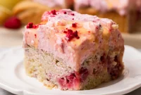 Zesty & Moist One-Bowl Vegan Raspberry Lemon Sheet Cake with Tangy Lemon Curd