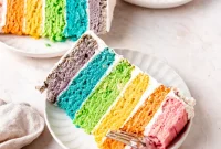 Naturally Colorful Vegan Rainbow Cake