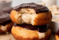 Decadent and Easy Vegan Boston Cream Doughnuts
