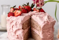 Simple One Bowl Vegan Strawberry Cake Naturally Vibrant