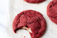 Vegan Cream Cheese Stuffed Red Velvet Cookies