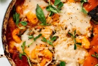 25-Minute No-Boil Vegan Cheesy Baked Gnocchi with Beans