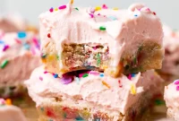 Velvet Vegan Sugar Cookie Bars with Dreamy Cream Cheese Frosting