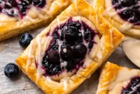 Speedy Vegan Blueberry Cream Cheese Puff Pastry Treats