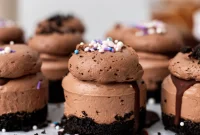 Easy No Bake Plant Based Chocolate Mini Cheesecakes
