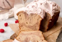 Decadent Vegan Raspberry Marbled Pound Cake