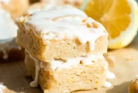 Zingy Vegan Lemon Brownies with Citrus Drizzle