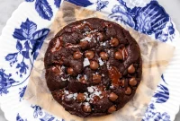Decadent Vegan Double Chocolate Chip Cookie for One