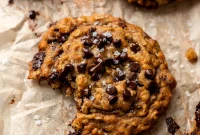 Vegan Brown Butter Pumpkin Spice Oatmeal Chocolate Chip Cookies