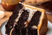 Indulgent Vegan Harry Potter Chocolate Butterbeer Cake