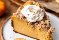 Decadent Baked Vegan Pumpkin Streusel Cheesecake