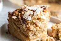 Ultra Moist Vegan Almond Coffee Cake with Dairy-Free Cream Cheese Filling