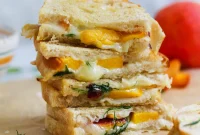 Sweet Peach and Creamy Brie Grilled Cheese