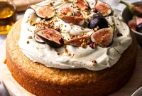 Super Moist One Bowl Vegan Olive Oil Cake with Plant Based Mascarpone Cream