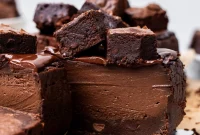 Decadent Vegan Molten Brownie Basque Cheesecake