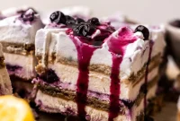 Effortless 8-Ingredient Vegan Lemon Blueberry Icebox Cake
