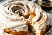 Massive Vegan Maple Brown Butter Cinnamon Roll
