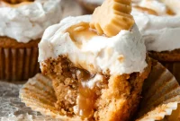Spiced Vegan Apple Cider Cupcakes with Salted Caramel and Toasted Butter Cream Cheese Frosting