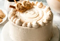 One-Bowl Moist Vegan Snickerdoodle Cake with Cinnamon Vegan Cream Cheese Frosting