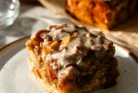 Caramelized Apple Fritter Cake with Vegan Brown Butter Swirl