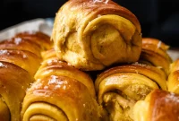 Pillowy Vegan Sweet Potato Parker House Rolls with Salted Maple Butter