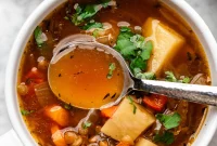 Hearty Golden Lentil Potato Soup