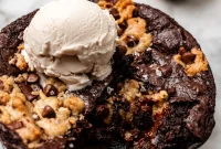 Ultimate Eggless Dairy Free Nutella Brookie Skillet