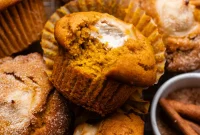 Simple Plant-Based Pumpkin Muffins with Luscious Cream Cheese Centers