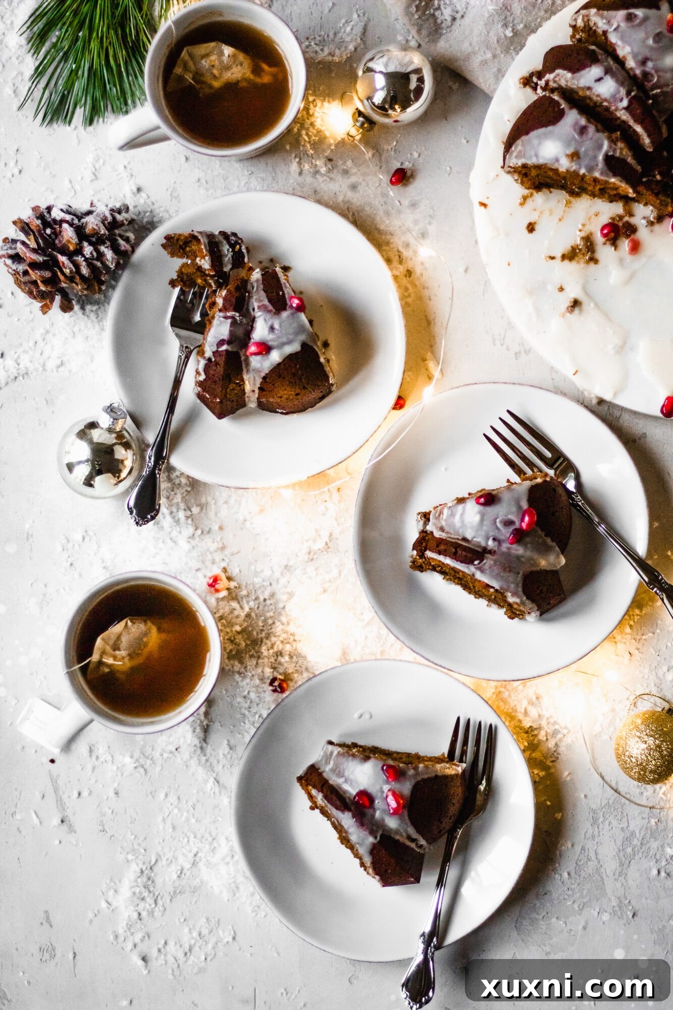 slices of gingerbread bundt cake