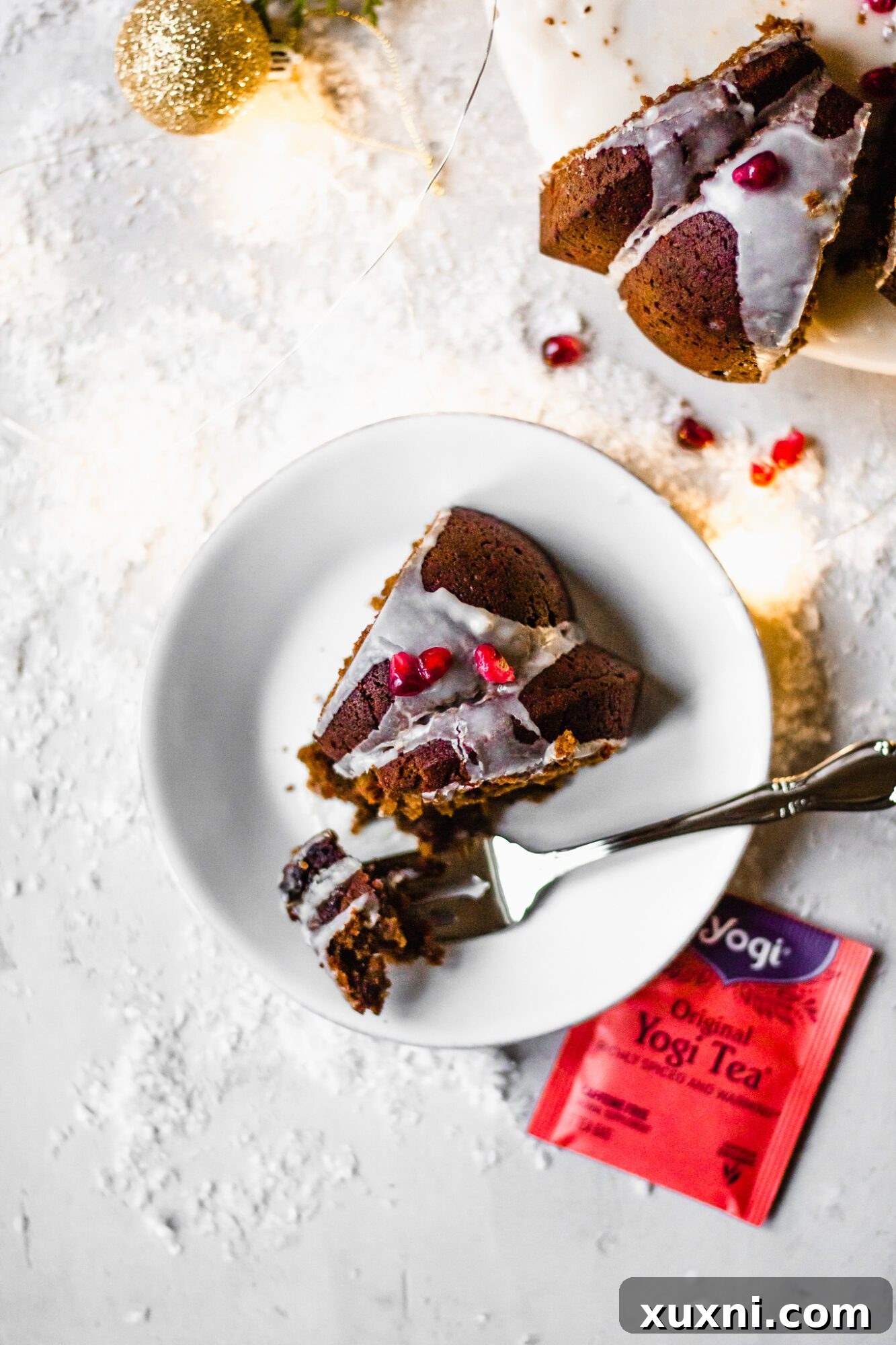 slice of vegan gingerbread cake