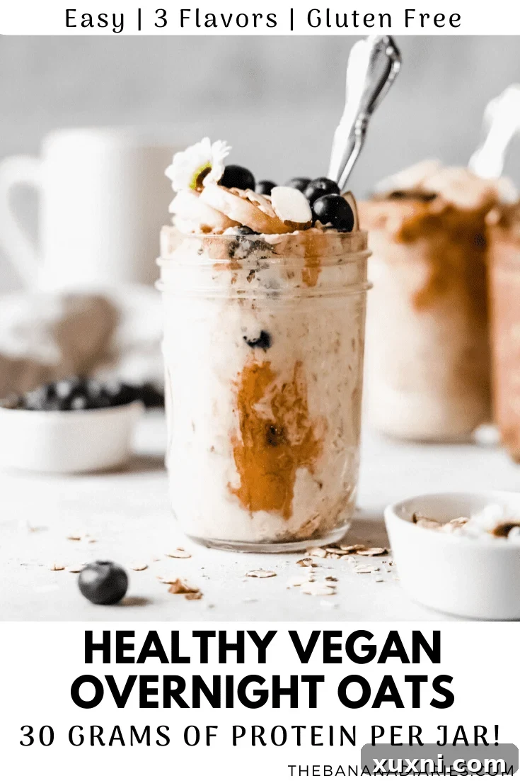 Another Pinterest image featuring delicious overnight oats