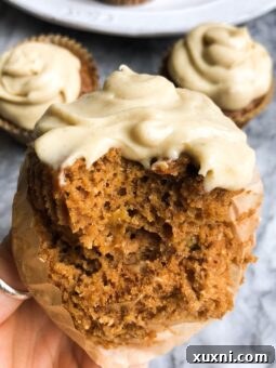 Paleo Pumpkin Cupcakes with Sweet Potato Cream Cheese Frosting