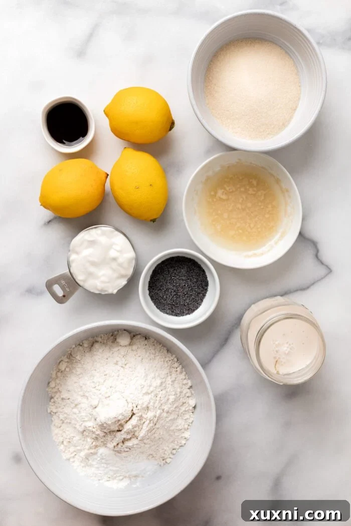 vegan lemon poppy seed muffin ingredients