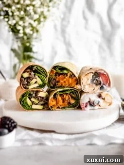 Three breakfast burritos
