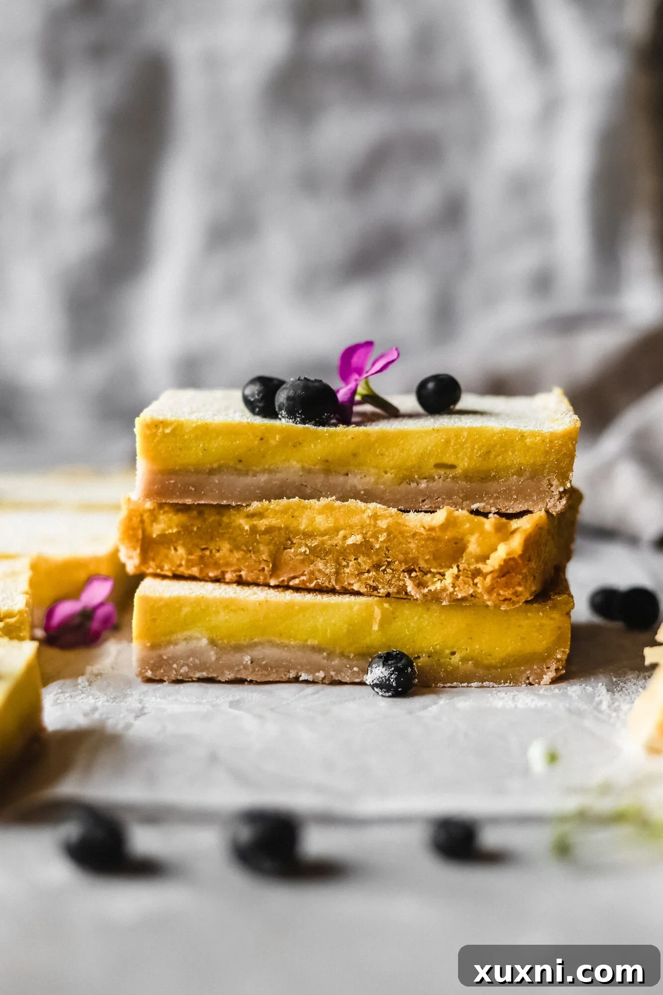 stack of vegan lemon bars