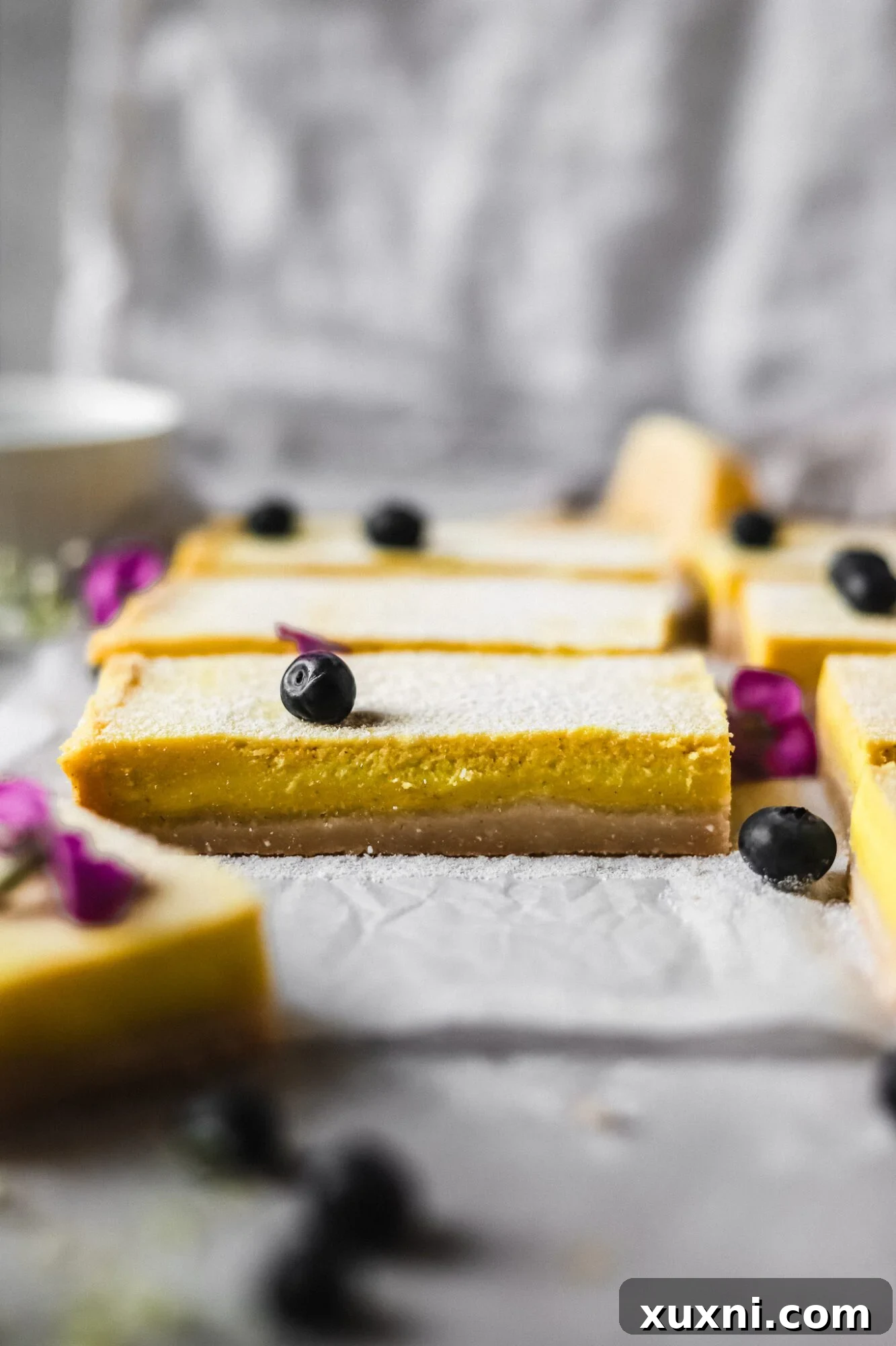 close up of vegan lemon bar filling