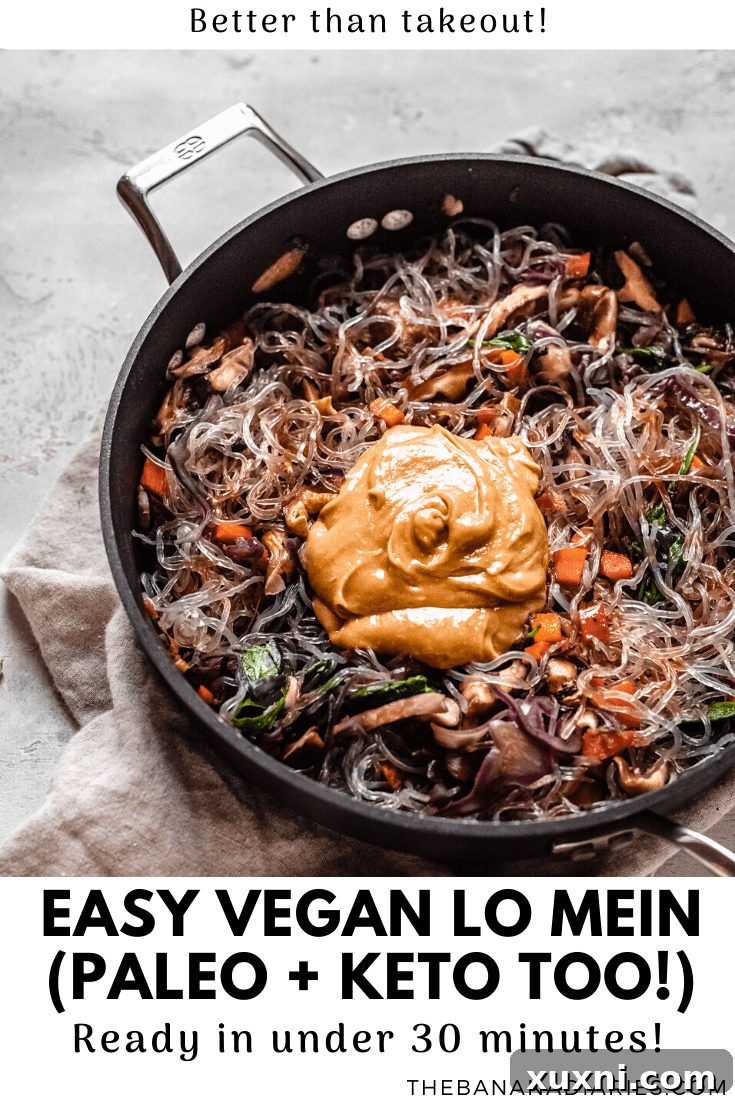 Effortless Keto Paleo Vegan Lo Mein Stir-Fry 16 pinterest image for lo mein