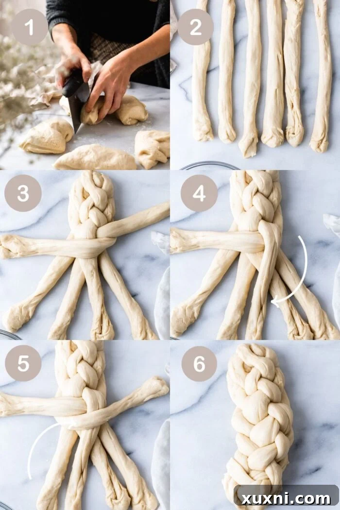 step-by-step guide on how to braid vegan challah bread