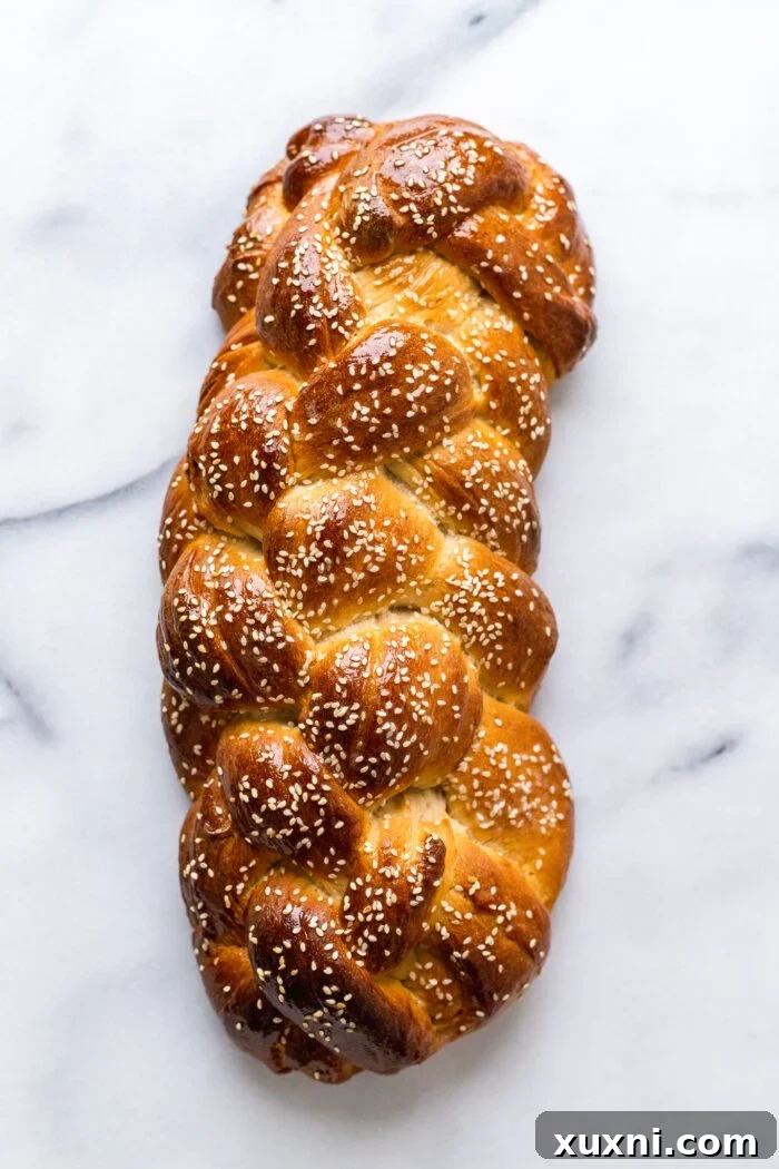 baked vegan challah bread on a cooling rack