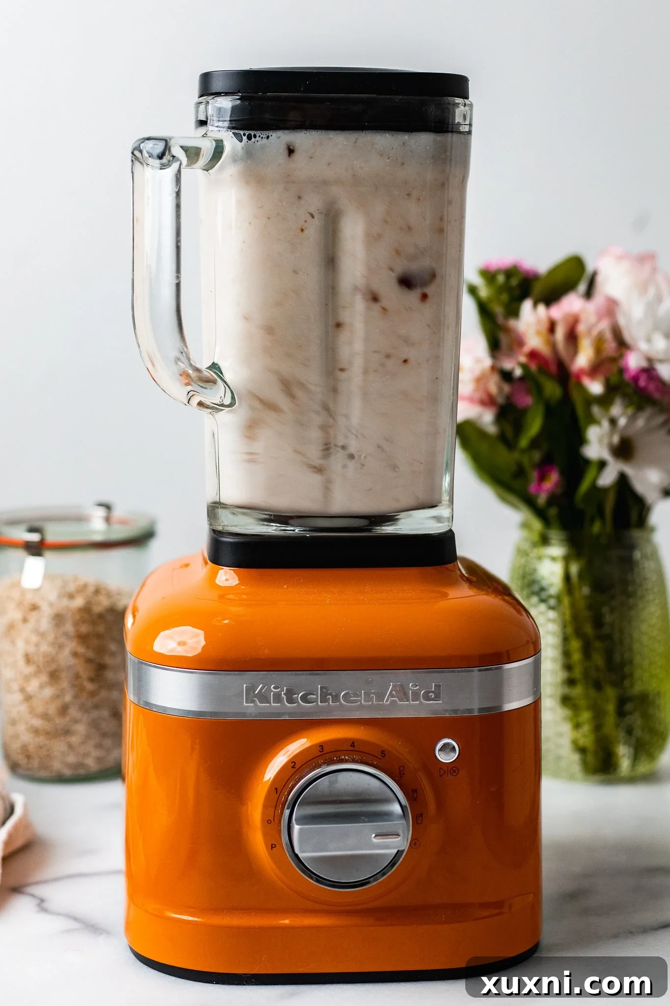 blending oat milk ingredients