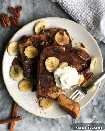 Challah French toast that's sweet, doughy, and full of cinnamon flavor! A recipe passed down for a few generations, this French toast is the perfect weekend or holiday morning start!
