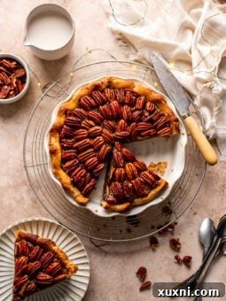 sliced vegan pecan pie