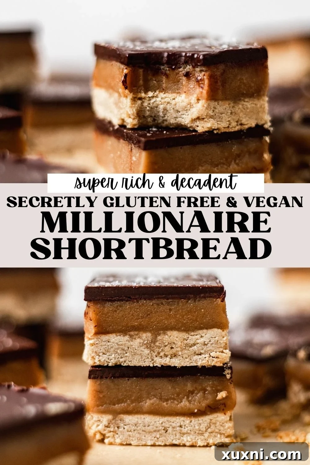 BEST Vegan Millionaire Shortbread (Gluten Free!)