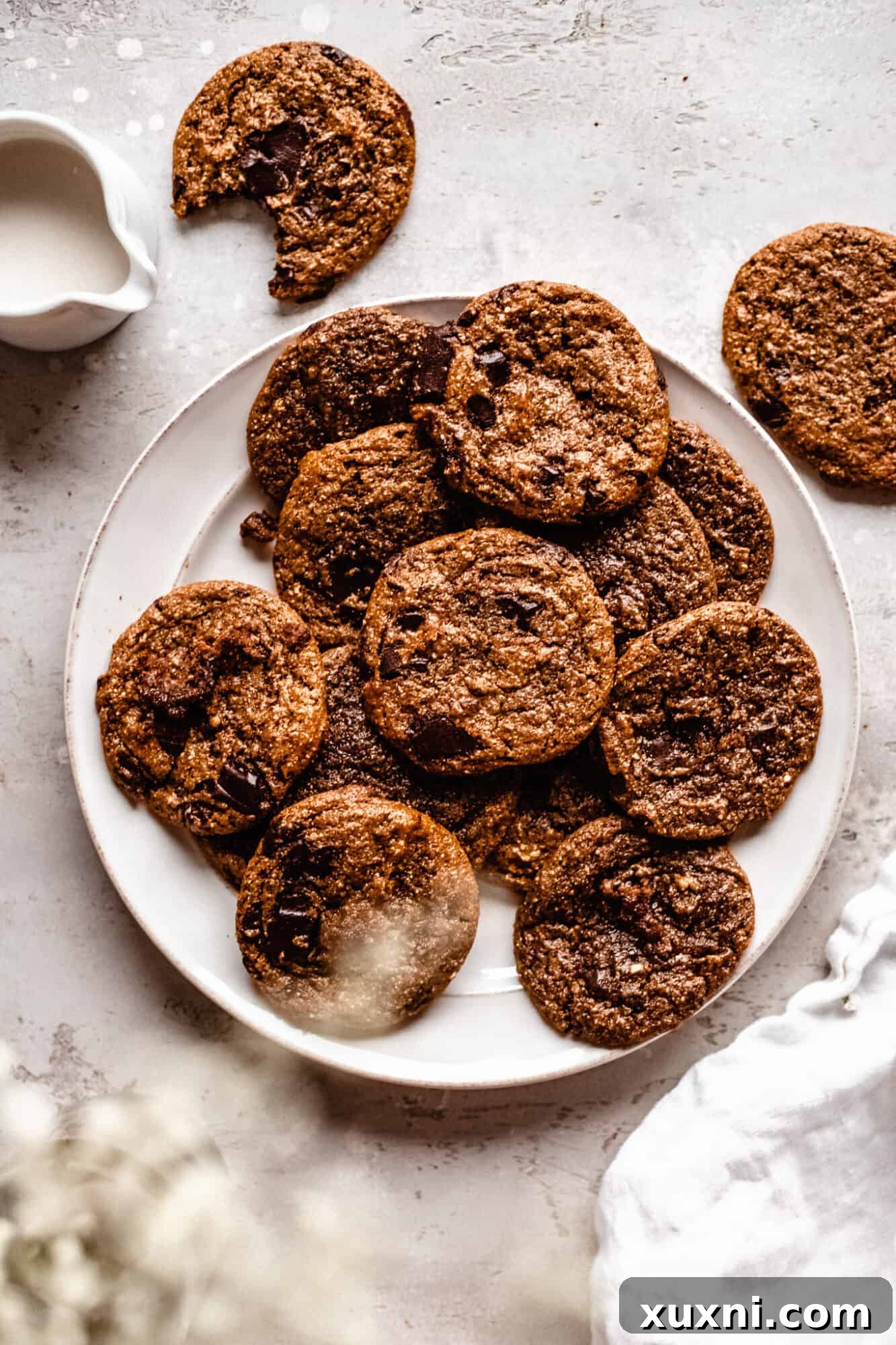 plate of chocolate chip cookies