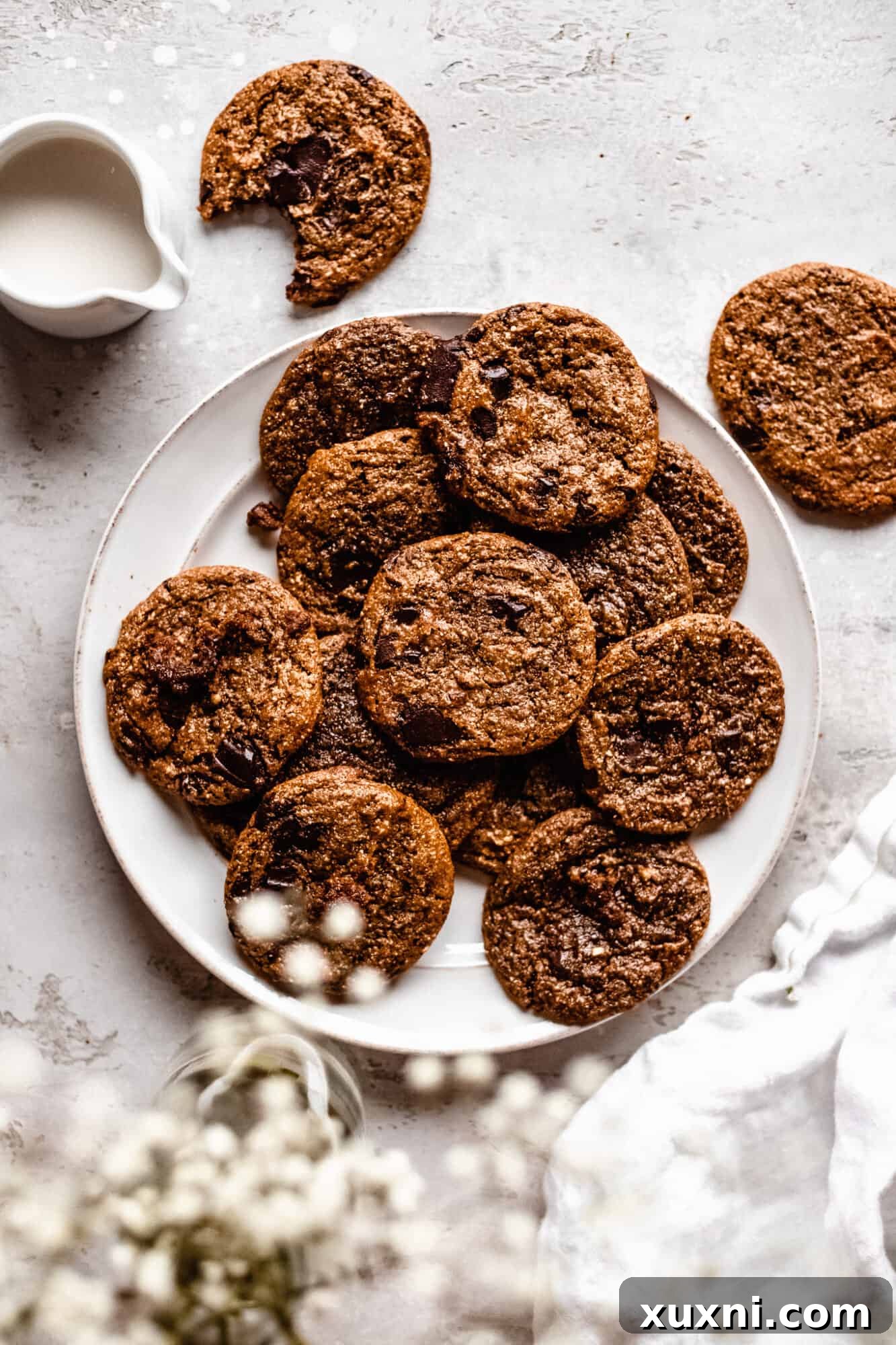 plate of chocolate chip cookies