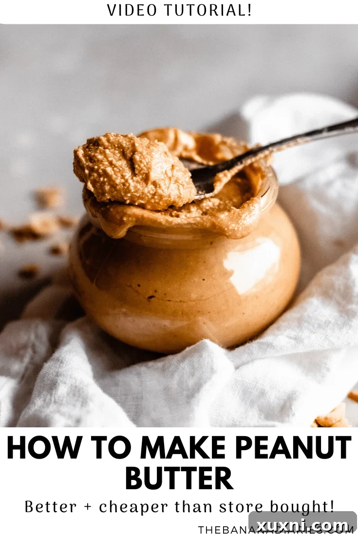 pinterest image for creamy peanut butter