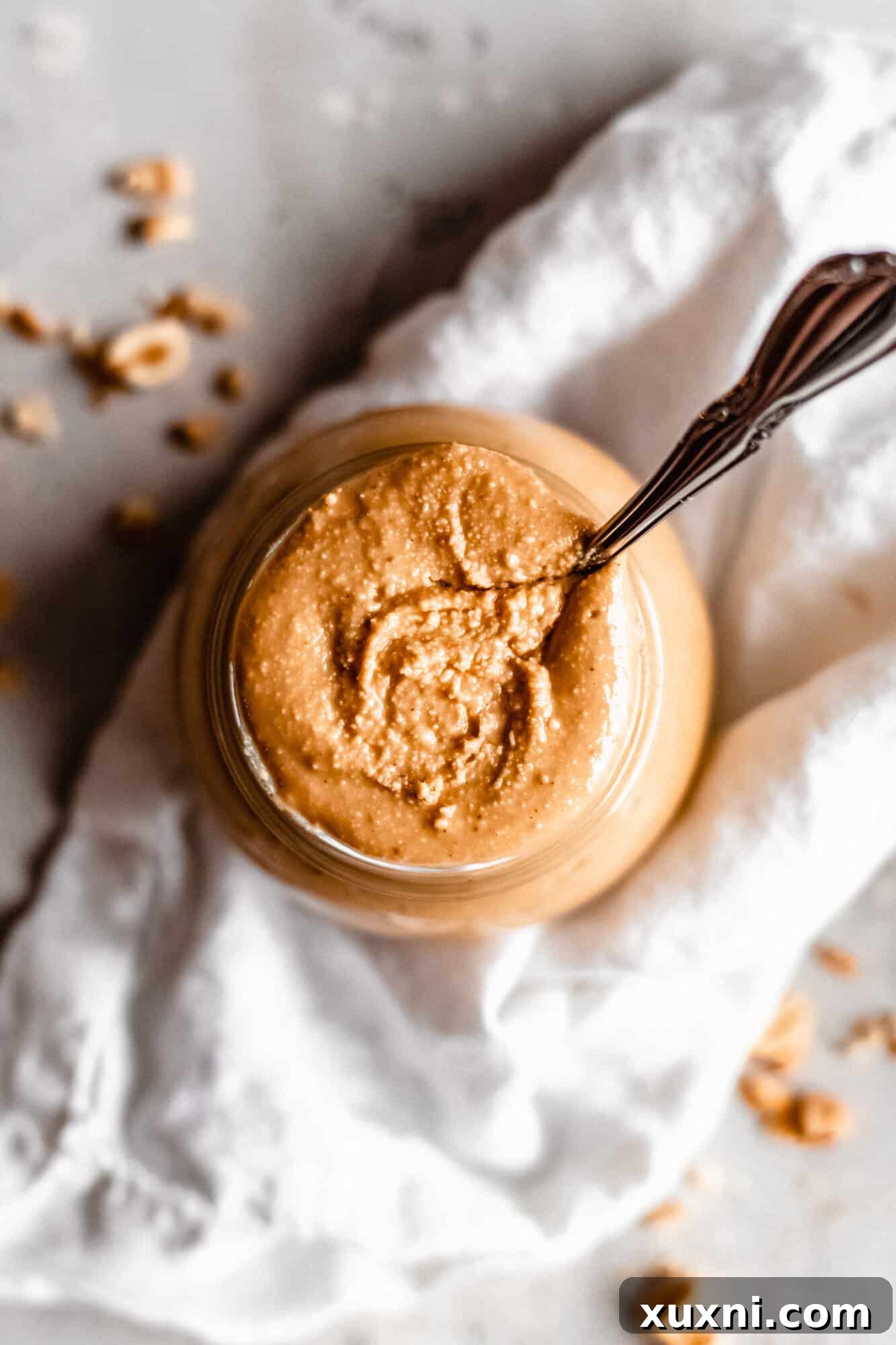 overhead of peanut butter