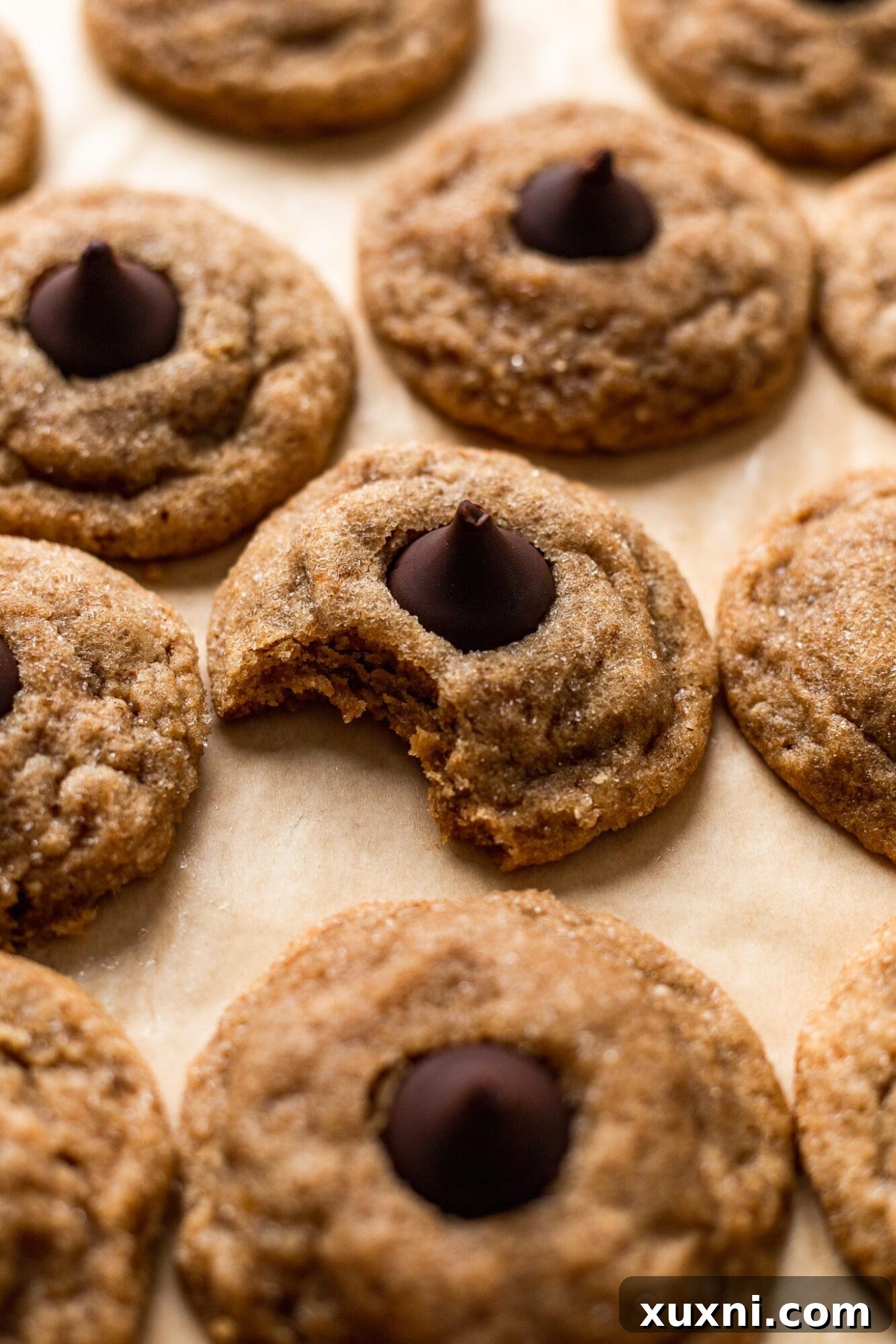 bitten vegan peanut butter blossom cookie